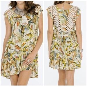 Chelsea & Violet Yellow Green Sundress Sleeveless Mini